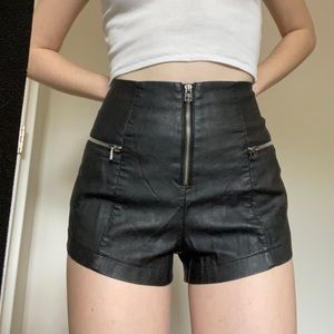 Unif Axl Faux Leather Shorts